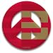 Peace Symbol Magnet of Cardinal and Gold College Colors by MEYOTO LLC