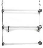 Umbra Trio Over-the-Door 19" (48cm) Triple Bar Storage- Clear and Nickel