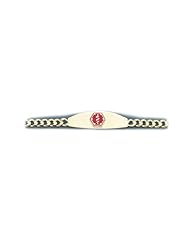 10K Yellow Gold Medical Alert ID Curb Chain Bracelet - Length 8 Inch