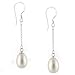 White Fresh Water Pearl Single Tear Sterling Silver 925 Dang