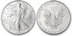 1996 US 999 SILVER EAGLE OUNCE OZ $1 DOLLAR COIN