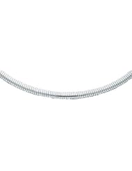 6mm White Gold Light Omega Necklace 16"