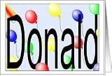 Donald's Birthday Invitation, Party Balloons Card