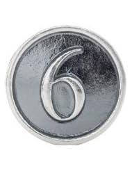 Kera Sterling Silver Numeral 6 Cylinder Bead