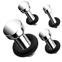 316L Surgical Stainless Steel Flathead Plugs with 1 O-Ring - 14G (1.6mm) - Sold as a Pair