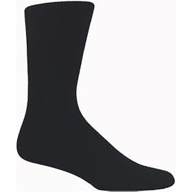 Mens 3 Pack Black Crew Health Socks - Diabetic Socks
