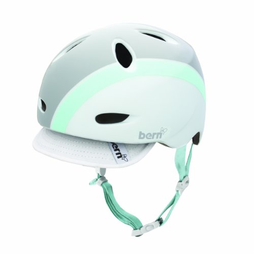 BERN Berkeley Summer Gloss Helmet with Visor (White/Mint Bomber, Large) On Sale