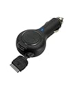 Rubberized Retractable Car Charger for Apple iPhone 4 (Black)