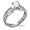 Stainless Steel Round Cubic Zirconia Stripped CZ Band Engagement Ring SZ 6