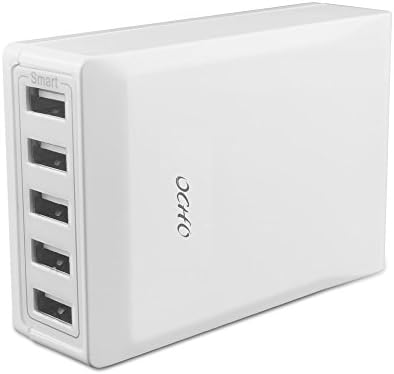 High Speed 5 Ports Multiple Usb Charger Charging Station Hub For iPhone 4 /5 / 6 / 6S / 6S Plus iPad 2 / 3/ 4 / Air / Pro Mini and More (White)