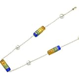 14K Gold & Glass Pearl Beaded Necklace 17