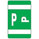 Smead AlphaZ ACCS Color-Coded Alphabetic Label, P, Dark Green, 100 labels per Pack (67186)