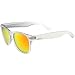 zeroUV Matte Frosted Frame Reflective Colored Mirror Lens Horn Rimmed Sunglasses 54mm