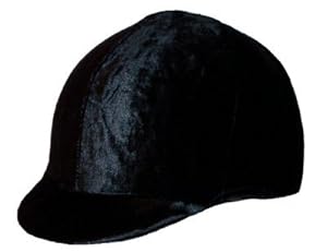 Equestrian Riding Helmet Cover - Black Velvet - NO BOW