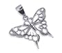 .925 Sterling Silver Cute Filigree 28mm x 25mm Butterfly Charm Pendant