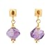 Faceted Purple Amethyst Gemstone Nugget Dangle Earrings on Vermeil Domed Square Post, #7702