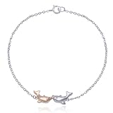 31zzjAVbRCL. SL160  Sterling Silver Kissing Dolphins Anklet, 9