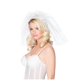 31zzk2ML5yL. AA280  Sexy Chiffon Veil With Satin Headband And Mini Flower Applique Honeymoon Bridal Lingerie Accessory Leg Avenue