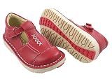 Coco Jumbo Genuine Leather Toddler Girl's T-Strap Shoes - Red