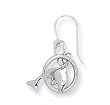 14K White Gold "Dolphin" Earrings - 1.0"