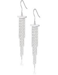 Sterling Silver Bar and Multi-Tassel French Wire Earrings