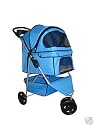 3 Wheel Sport Pet Dog Cat Stroller W/Rain Cover *Blue*