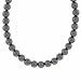 Sterling Silver 6mm Genuine Hematite Stone Bead Beaded Chain 15-19" Necklace