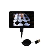 Retractable USB Cable for the iRiver Clix with Power Hot Sync and Charge capabilities - Gomadic Brand w/ TipExchange Technology