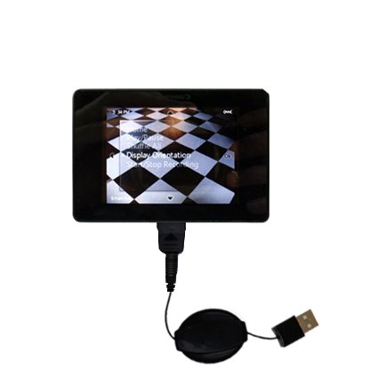 Retractable USB Cable for the iRiver Clix with Power Hot Sync and Charge capabilities - uses Gomadic TipExchange Technology