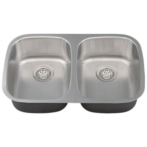 Ticor Undermount 16-gauge Stainless Steel Double-bowl Kitchen Sink