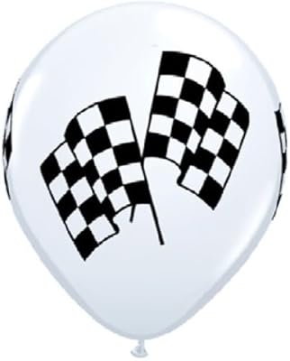 LoonBalloon CHECKERED Flag Car NASCAR Stock RACE Racing Party (12) LATEX Decoration Balloons