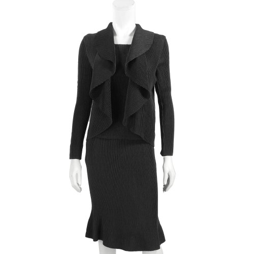 (スペッチオ) SPECCHIO ドレープカラー ボレロ ジャケット スカートスーツ 3セット ブラックフォーマル