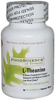 New - FoodScience of Vermont L-Theanine - 200 mg - 60 Vegetarian Capsules