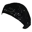New Cotton Light Hand Knit Crochet Slouchy Beret Hat Black