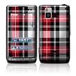 Red Plaid Design Protective Skin Decal Sticker for LG Dare Cell Phone