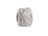 Zable(tm) Sterling Silver April Crystal Ball Non-oxidized Bead / Charm
