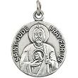 Clevereve's Sterling Silver 18.00 mm St. Jude Medal W 18 Inch Chain