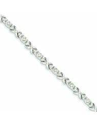 Genuine 14K White Gold White Gold Diamond X Bracelet 14 Grams Of Gold 100% Satisfaction Guaranteed.