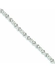 0.5 Carat 14K White Gold Diamond X Bracelet