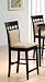 Set of 2 24H Counter Height Stools with Upholstered Rich Cappuccino Finish