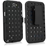 BoxWave Dual+ Holster Samsung Galaxy Note 2 Case - BlackWeave - 3-in-1 Case with Holster Combo Includes Protective Case and Belt Clip Holster with Integrated Viewing Stand