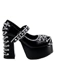 4 1/2 Inch Heel Platform Mary Jane With Zipper Teeth And Chain Corseting Detail