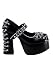 4 1/2 Inch Heel Platform Mary Jane With Zipper Teeth And Chain Corseting Detail