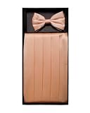 Peach Solid Cummerbund and Bow Tie Set