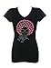 Women's Afro Hair Woman Rhinestone Bling T-Shirts Black