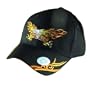 Hard Wired Winged Skull Biker Baseball Cap Hat Black Adjustable Size
