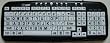 New and Improved: EZsee by DC Large Print Computer USB Wired Keyboard For Better Visual Assistance - White Background Keys with Black Vivid Bold Jumbo Letters Creating Contrast for Better Vision Easy to See