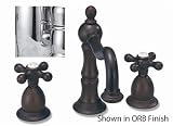 Belle Foret BFN30002CP Chrome Widespread Bathroom Faucet with Metal Cross Handles with French and E