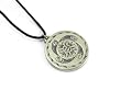 Medicine Wheel Amulet for Personal Power Pewter Pendant with Cord Necklace