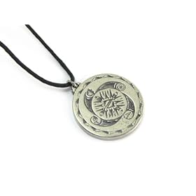 Medicine Wheel Amulet for Personal Power Pewter Pendant with Cord Necklace